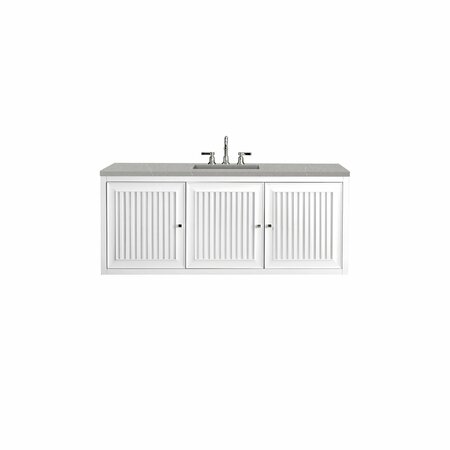 James Martin Vanities Athens 60in Single Vanity, Glossy White w/ 3 CM Eternal Serena Top E645-V60S-GW-3ESR